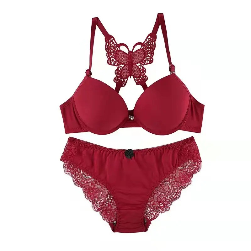 Butterfly Buckle Push Up Bra Panty Set