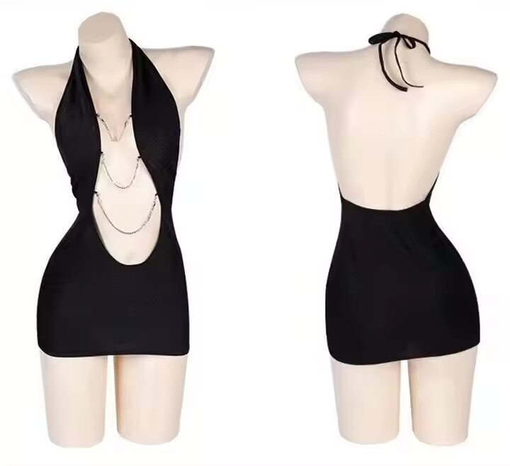 V-Neck Dress Open Chest Nightwear